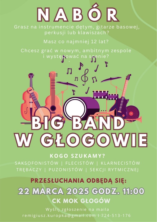 Grafika do artykułu: BIG BAND W GŁOGOWIE - nabór